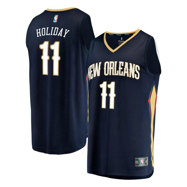 Camiseta Jrue Holiday 11 New Orleans Pelicans Icon Edition Armada Hombre